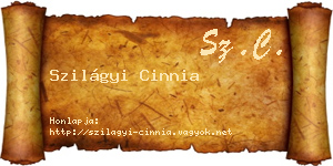 Szilágyi Cinnia névjegykártya